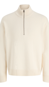 JACK & JONES JORNORREBRO knit half zip - sea salt