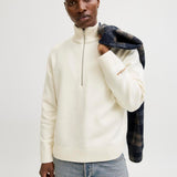 JACK & JONES JORNORREBRO knit half zip - sea salt