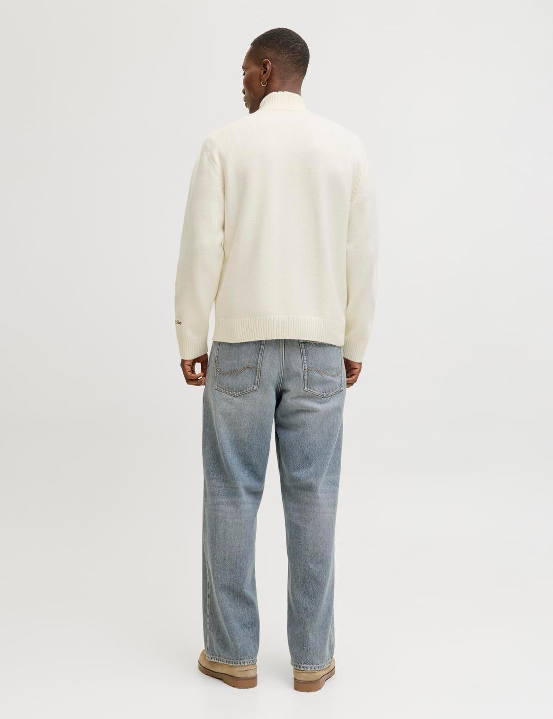 JACK & JONES JORNORREBRO knit half zip - sea salt
