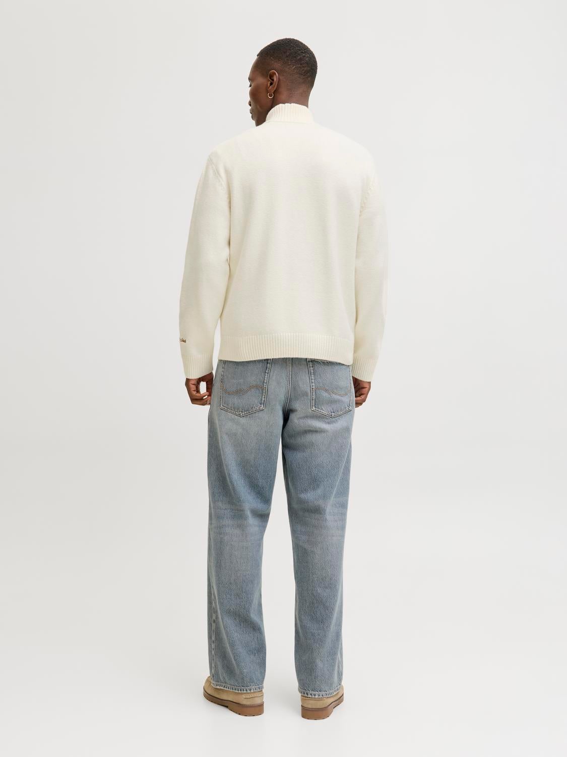 JACK & JONES JORNORREBRO knit half zip - sea salt