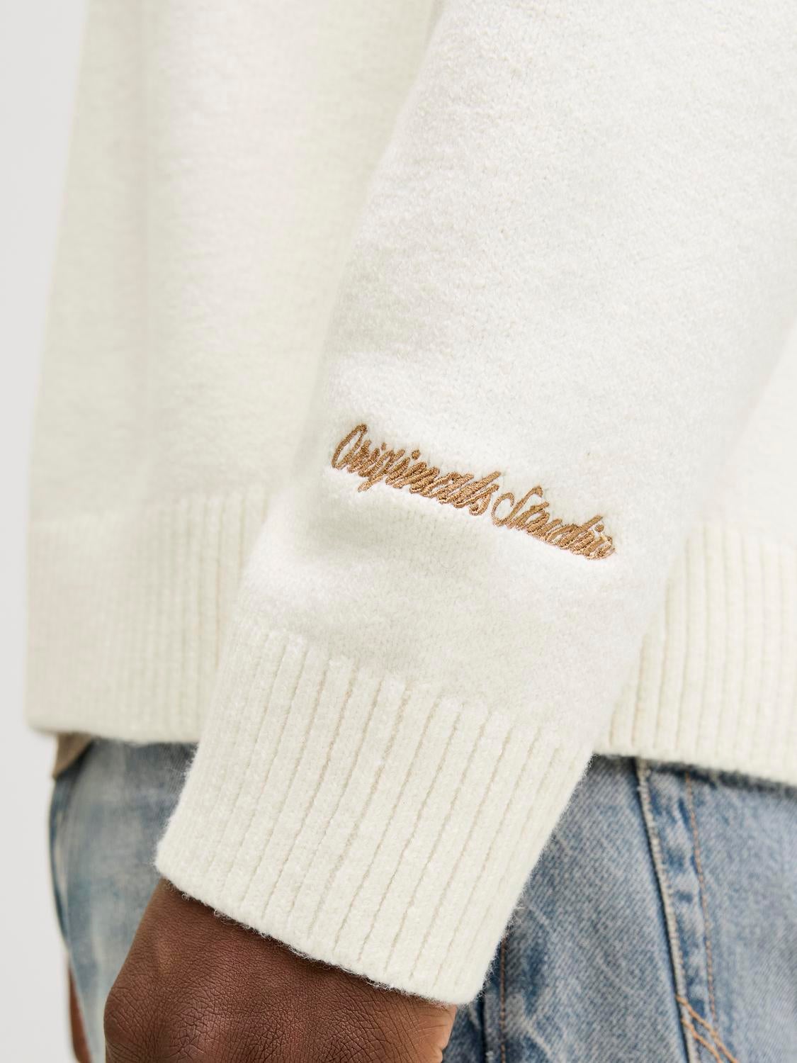 JACK & JONES JORNORREBRO knit half zip - sea salt