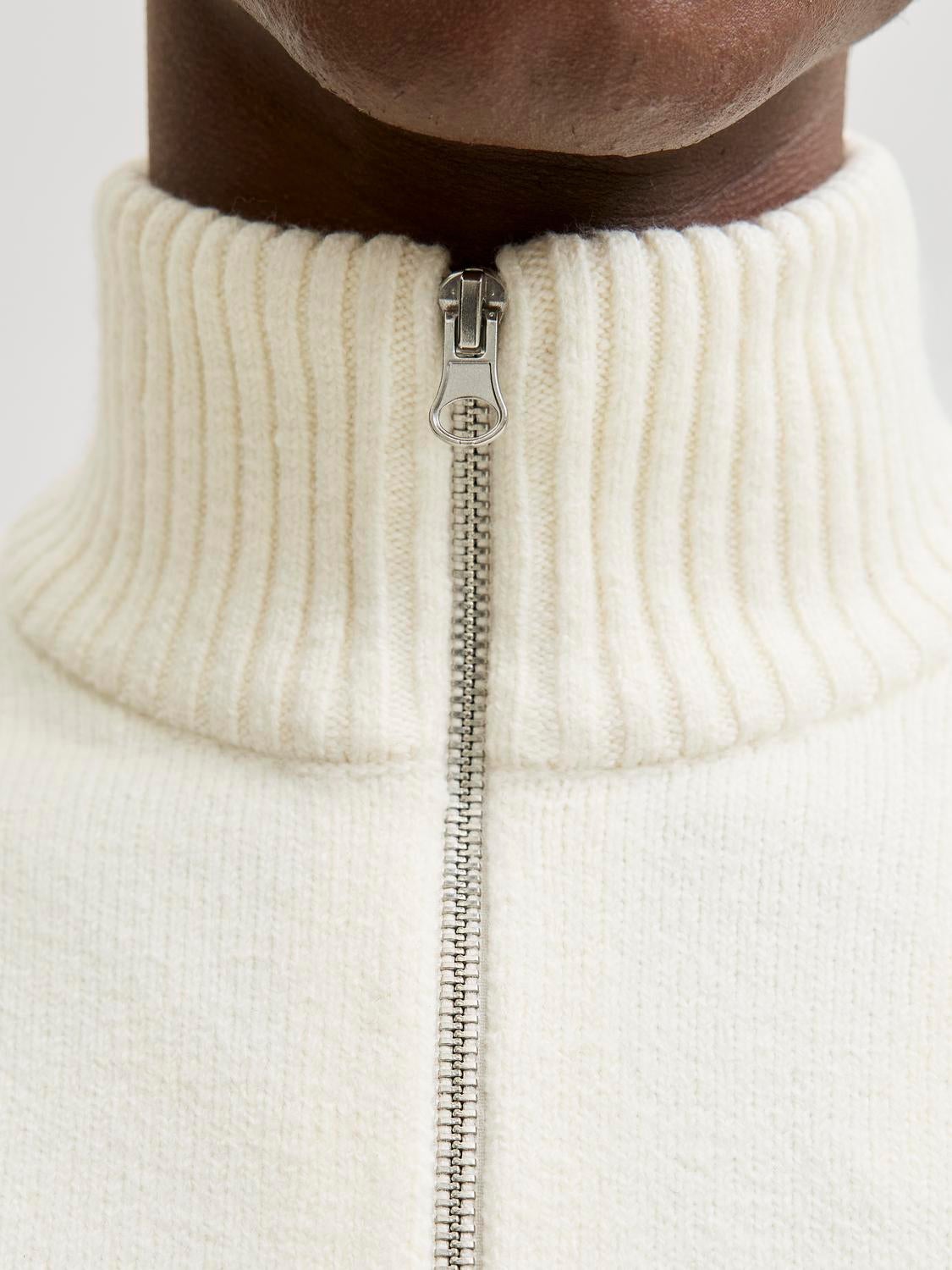 JACK & JONES JORNORREBRO knit half zip - sea salt