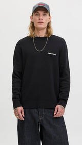 JACK & JONES JORNORREBRO light knit crew neck in black - Image 1