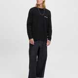JACK & JONES JORNORREBRO light knit crew neck in black - Image 4