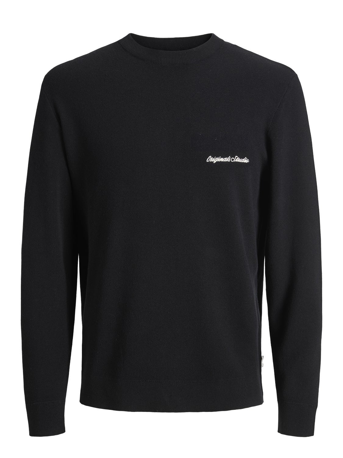 JACK & JONES JORNORREBRO light knit crew neck in black - Image 3