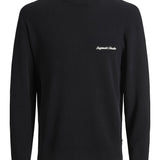 JACK & JONES JORNORREBRO light knit crew neck in black - Image 3