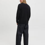 JACK & JONES JORNORREBRO light knit crew neck in black - Image 2