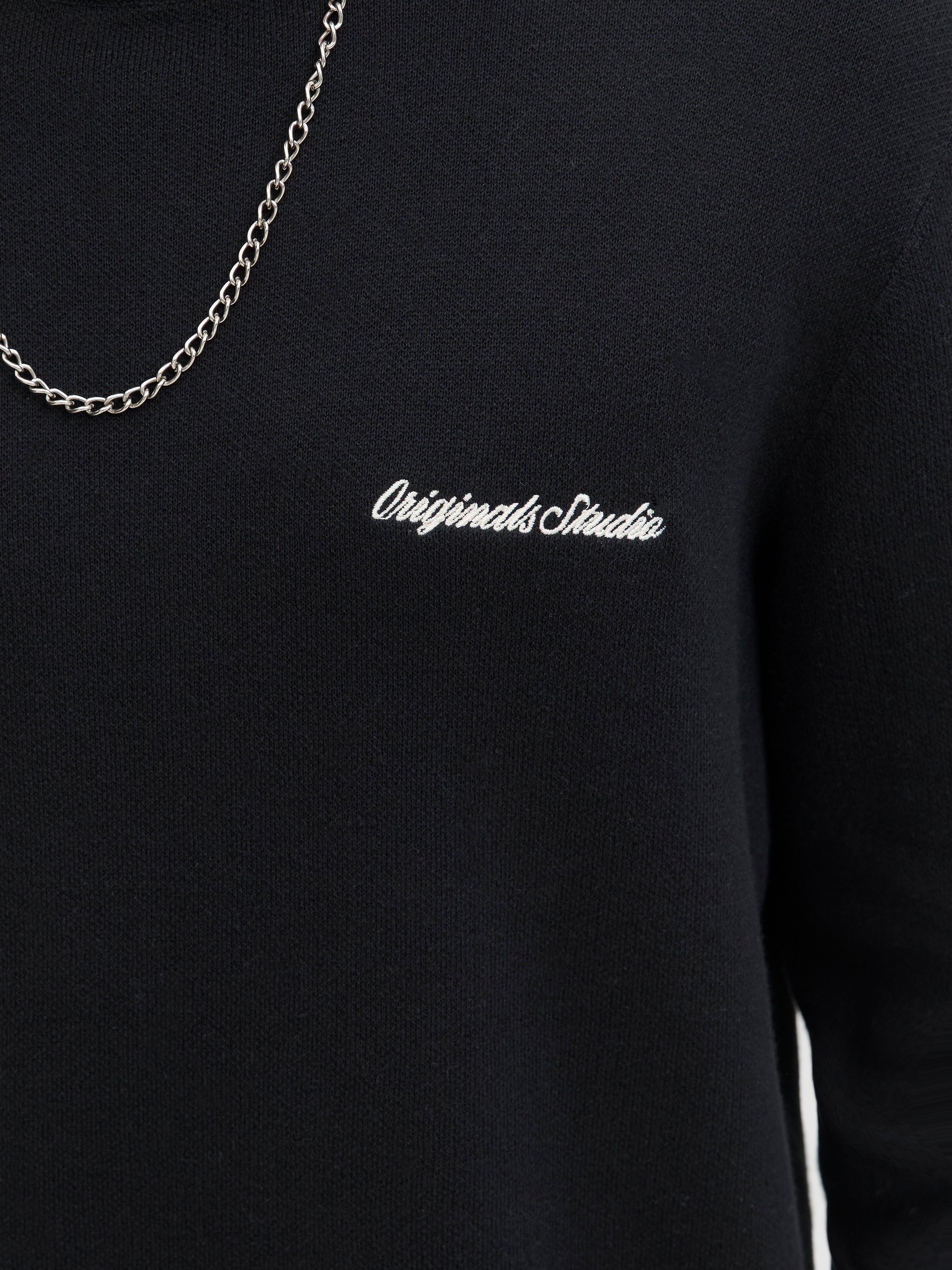 JACK & JONES JORNORREBRO light knit crew neck in black - Image 6