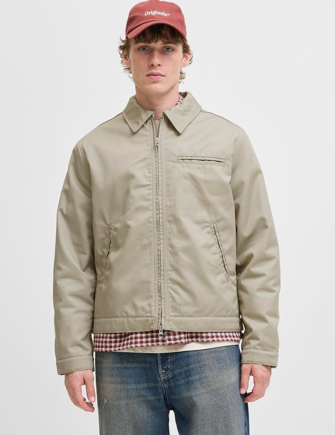 JACK & JONES JORNORREBRO worker jacket - beige corduroy collar