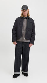 JACK & JONES JORNORREBRO worker jacket - black corduroy collar