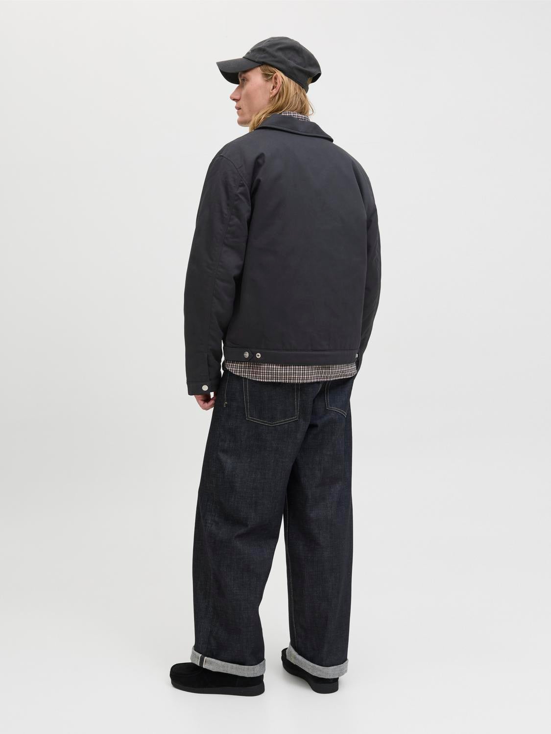 JACK & JONES JORNORREBRO worker jacket - black corduroy collar