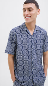 JACK & JONES JORSEERSUCKER aop shirt in cedar - Image 6