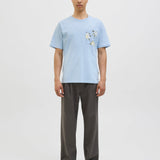 JACK & JONES JORTAVIRA aop pocket tee crew neck in skyway - Image 4