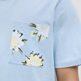 JACK & JONES JORTAVIRA aop pocket tee crew neck in skyway - Image 5