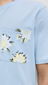 JACK & JONES JORTAVIRA aop pocket tee crew neck in skyway - Image 5