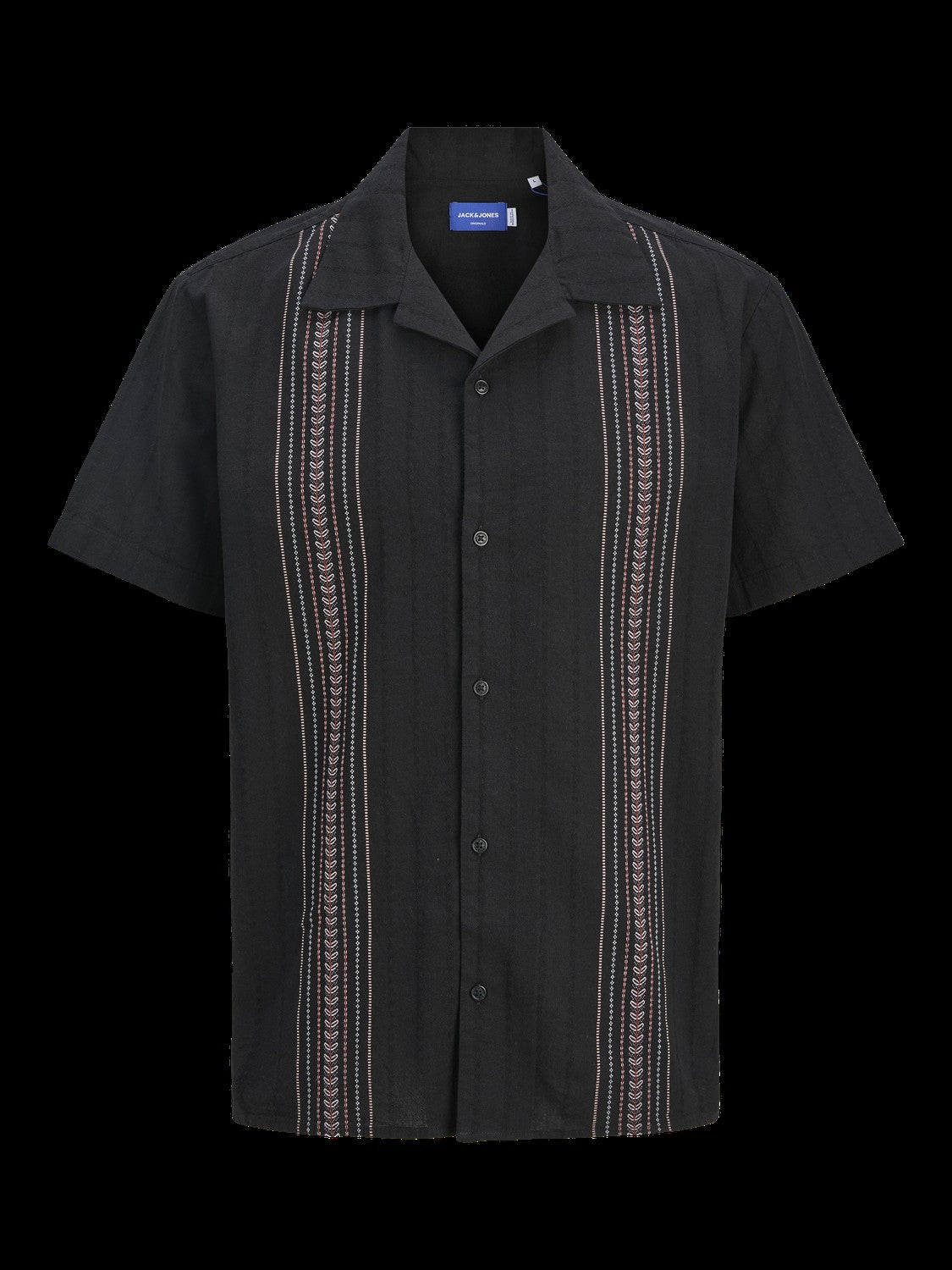 JACK & JONES JORTAVIRA emb shirt in black - Image 3