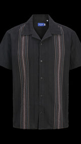 JACK & JONES JORTAVIRA emb shirt in black - Image 3