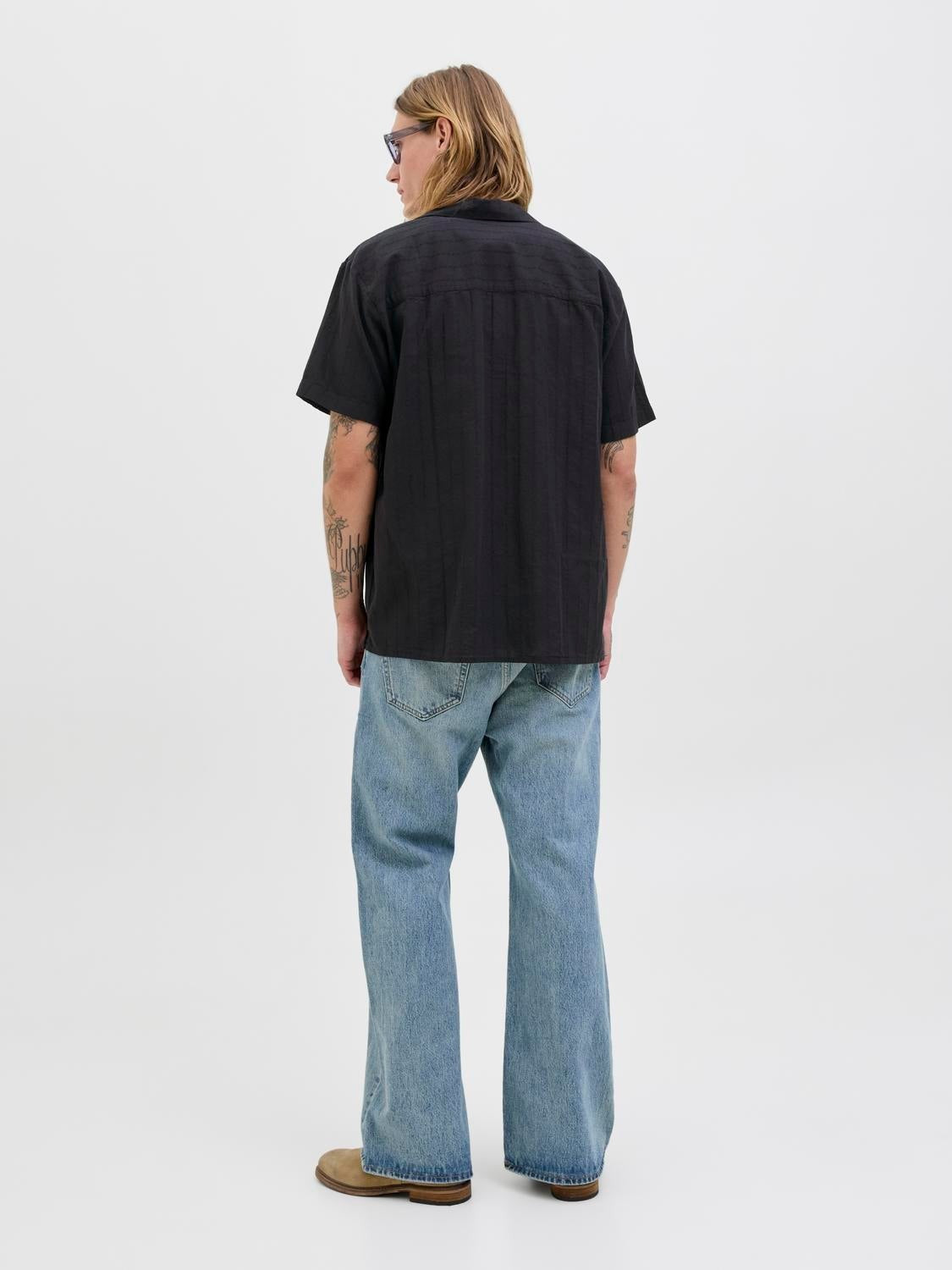 JACK & JONES JORTAVIRA emb shirt in black - Image 2