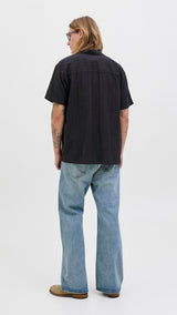 JACK & JONES JORTAVIRA emb shirt in black - Image 2
