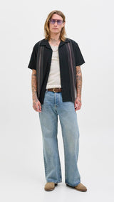 JACK & JONES JORTAVIRA emb shirt in black - Image 4