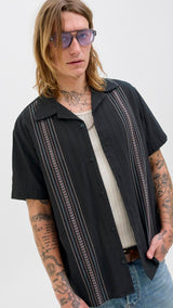 JACK & JONES JORTAVIRA emb shirt in black - Image 7