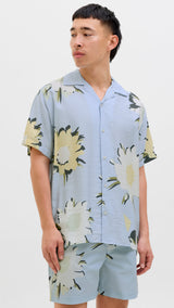 JACK & JONES JORTAVIRA marshall aop shirt in skyway - Image 1