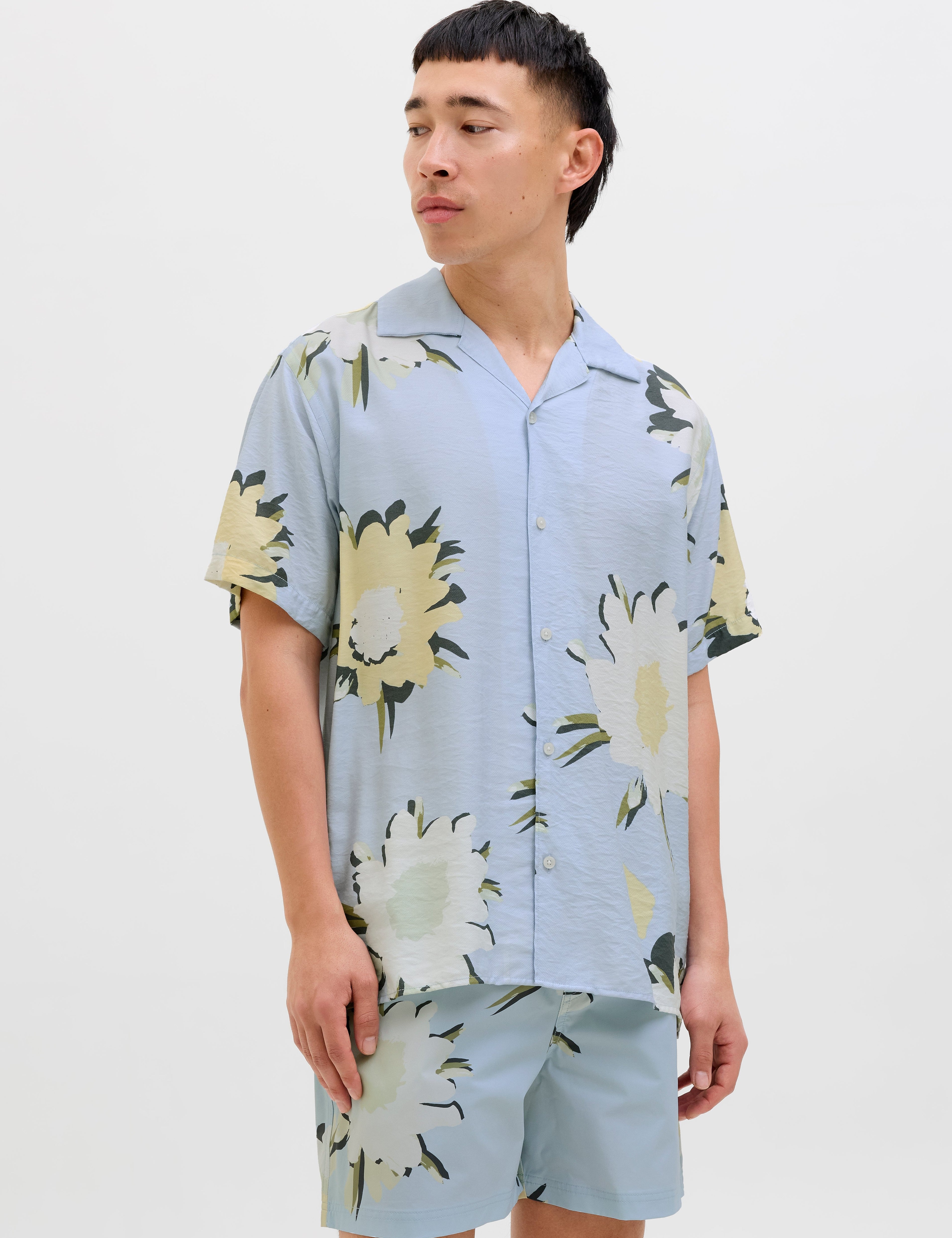 JACK & JONES JORTAVIRA marshall aop shirt in skyway - Image 1