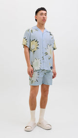JACK & JONES JORTAVIRA marshall aop shirt in skyway - Image 4
