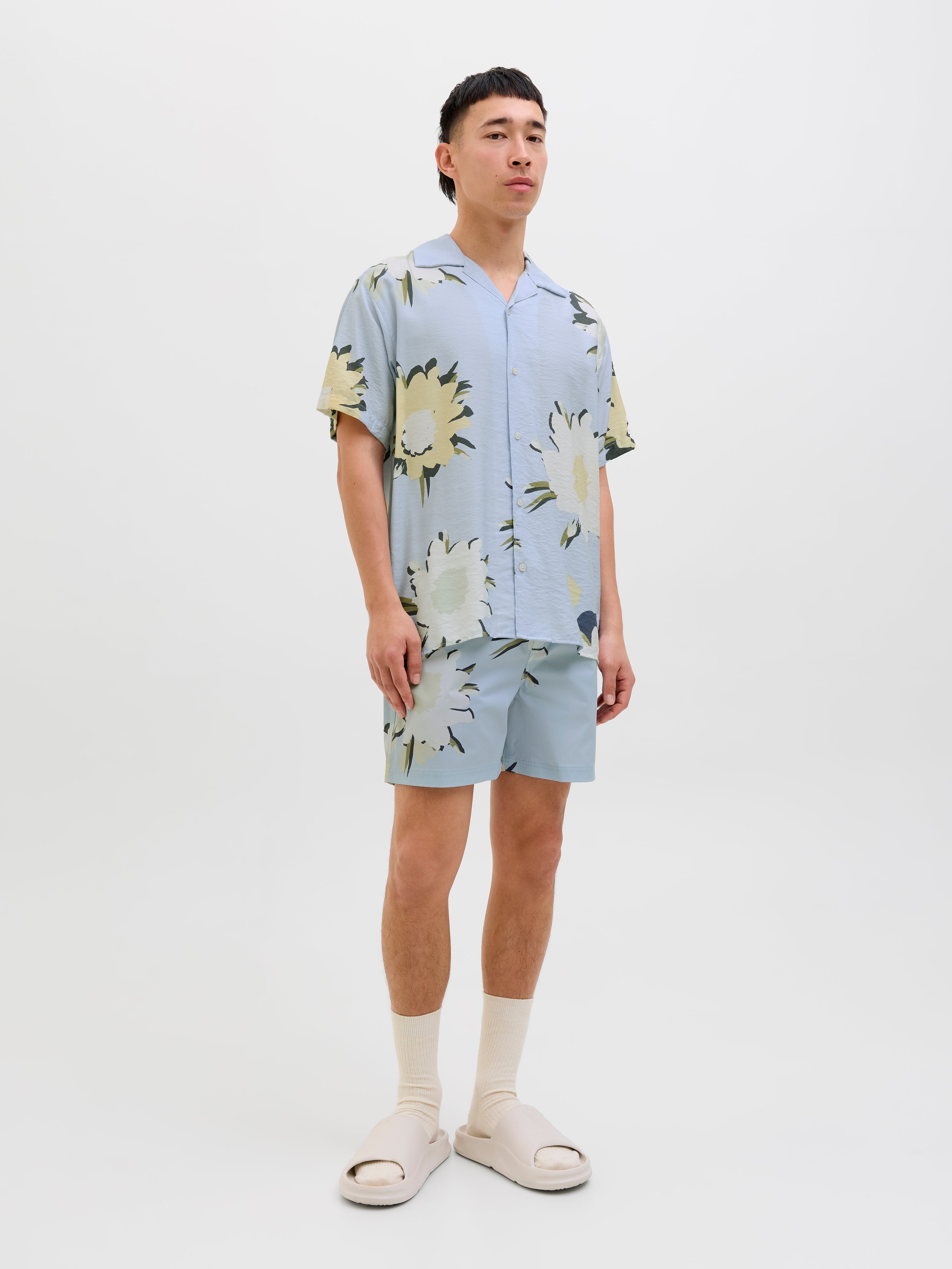 JACK & JONES JORTAVIRA marshall aop shirt in skyway - Image 4