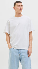 JACK & JONES JORTAVIRA poster tee crew neck in bright white - Image 1