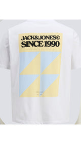JACK & JONES JORTAVIRA poster tee crew neck in bright white - Image 4