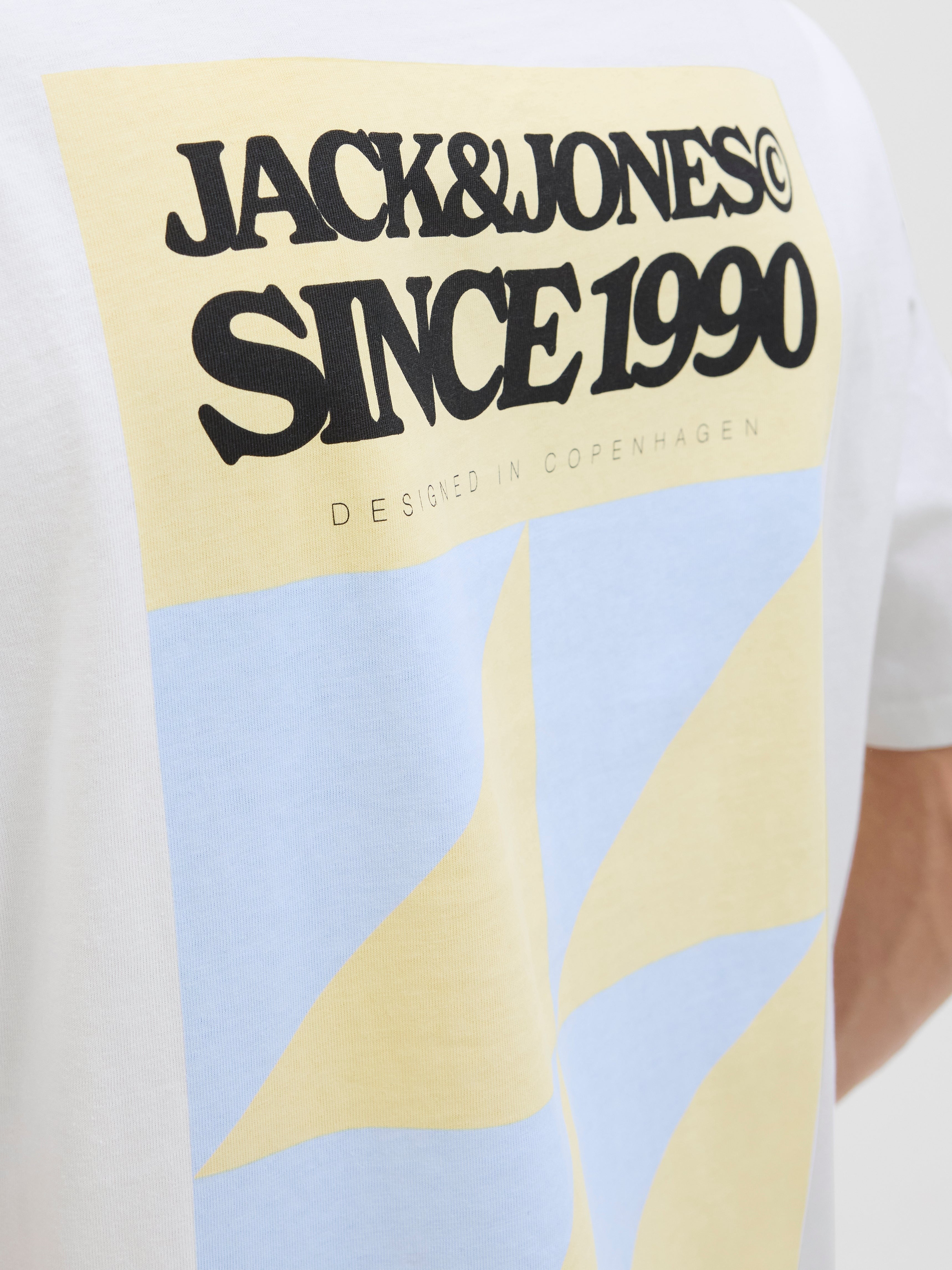 JACK & JONES JORTAVIRA poster tee crew neck in bright white - Image 6