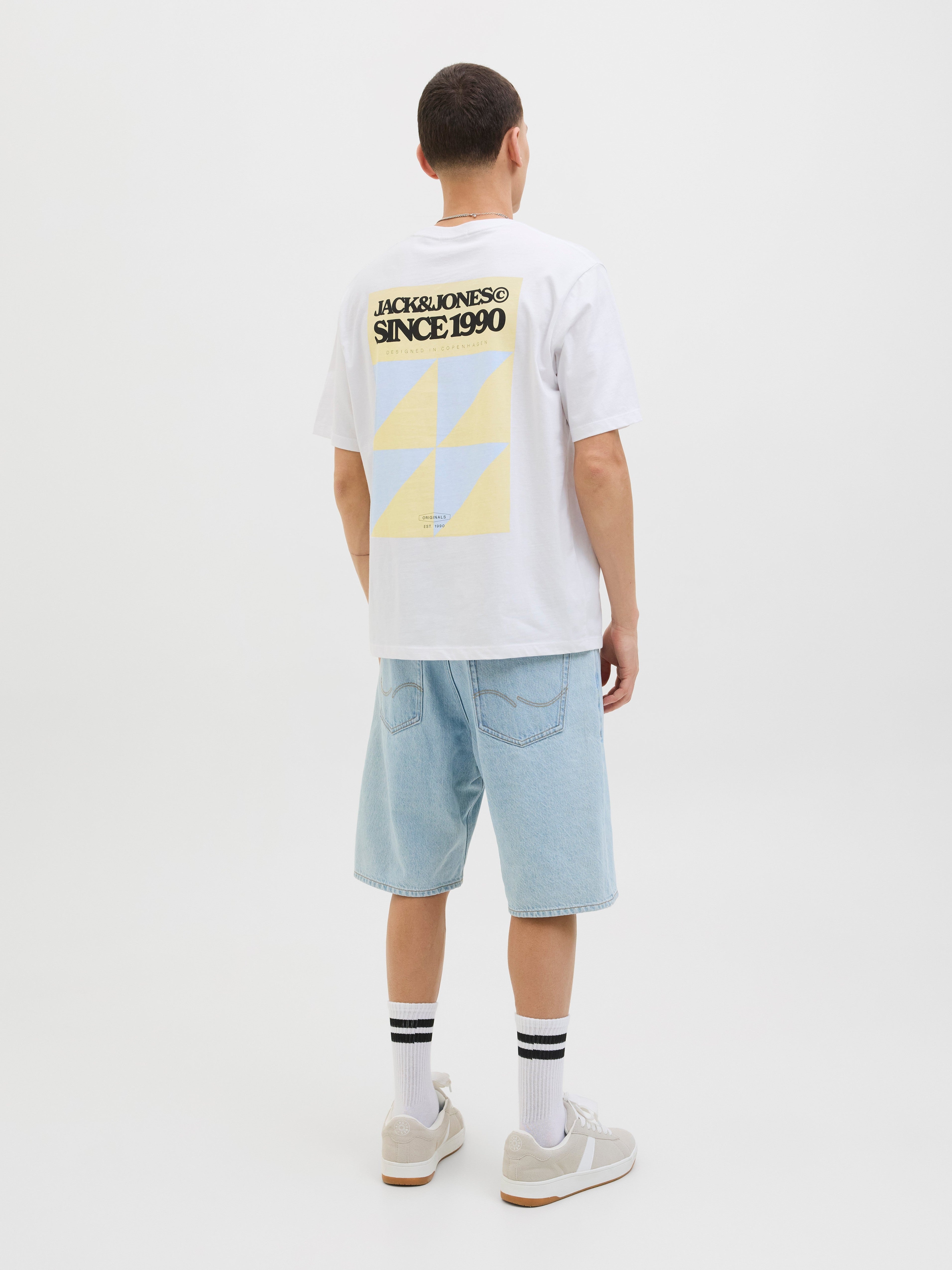 JACK & JONES JORTAVIRA poster tee crew neck in bright white - Image 2