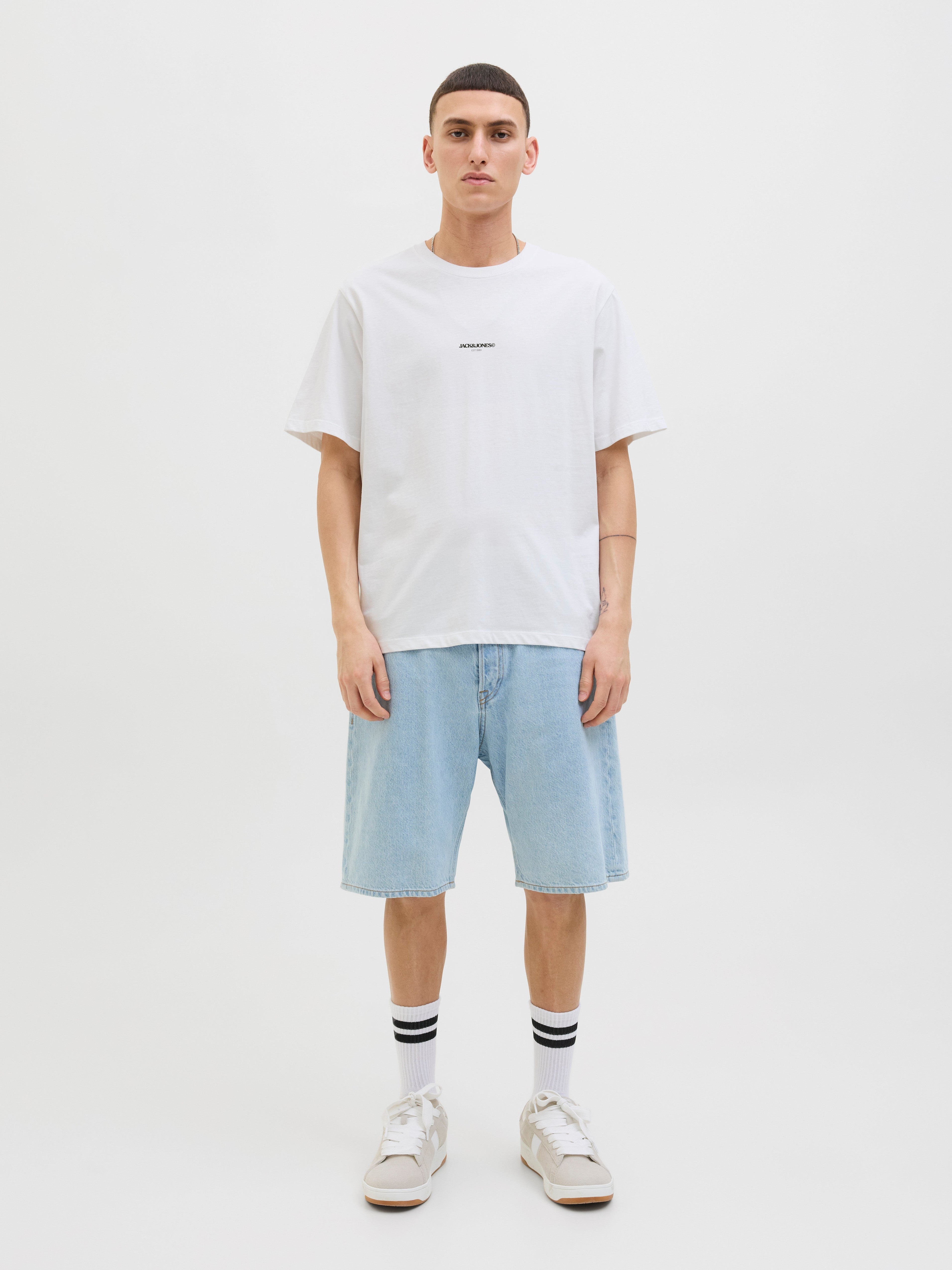 JACK & JONES JORTAVIRA poster tee crew neck in bright white - Image 5