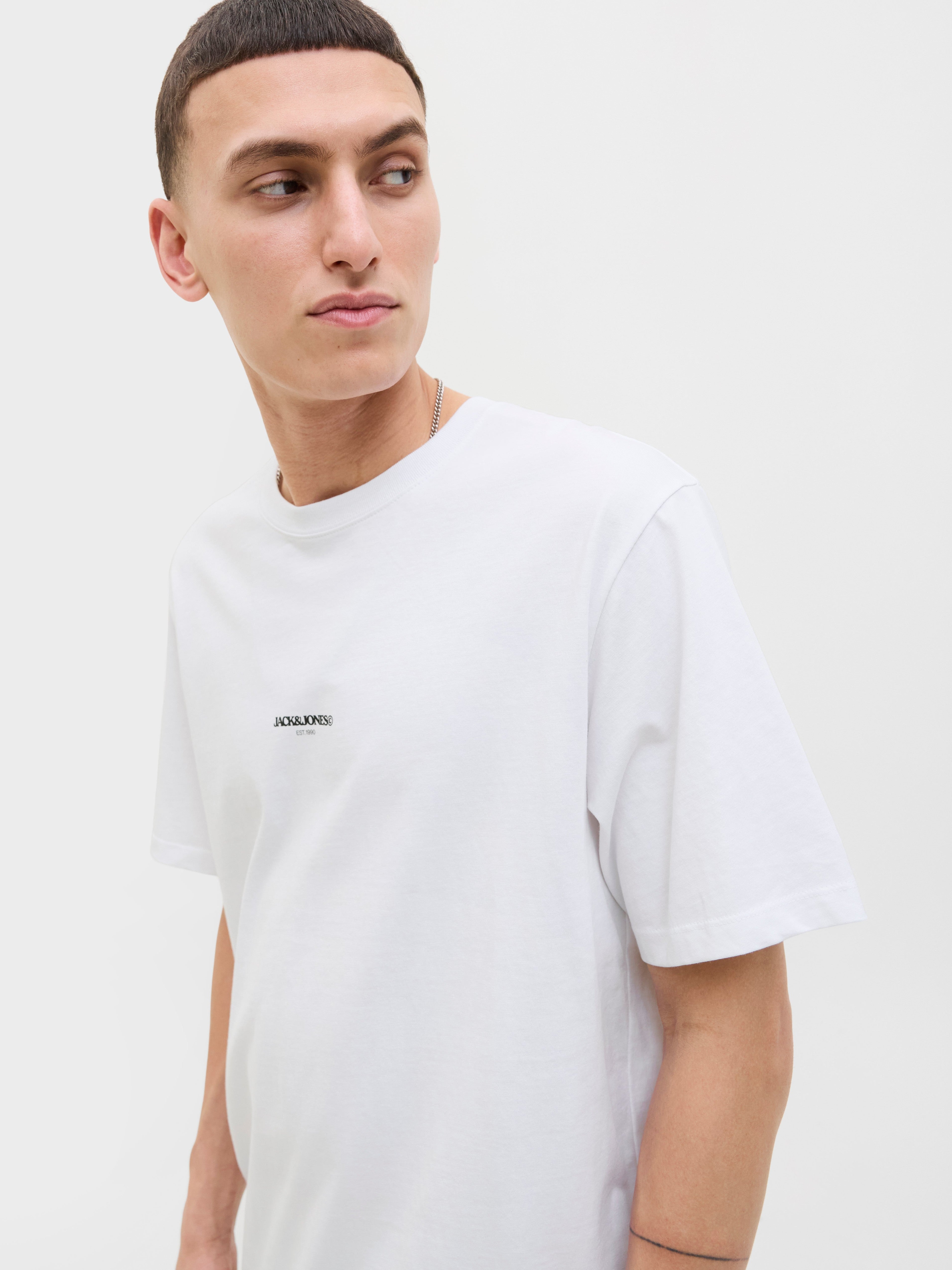 JACK & JONES JORTAVIRA poster tee crew neck in bright white - Image 8