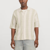 JACK & JONES JORTYLER knit polo in sea salt - Image 1