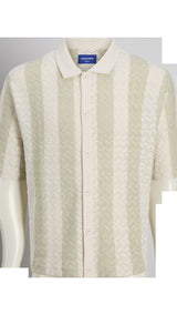 JACK & JONES JORTYLER knit polo in sea salt - Image 3