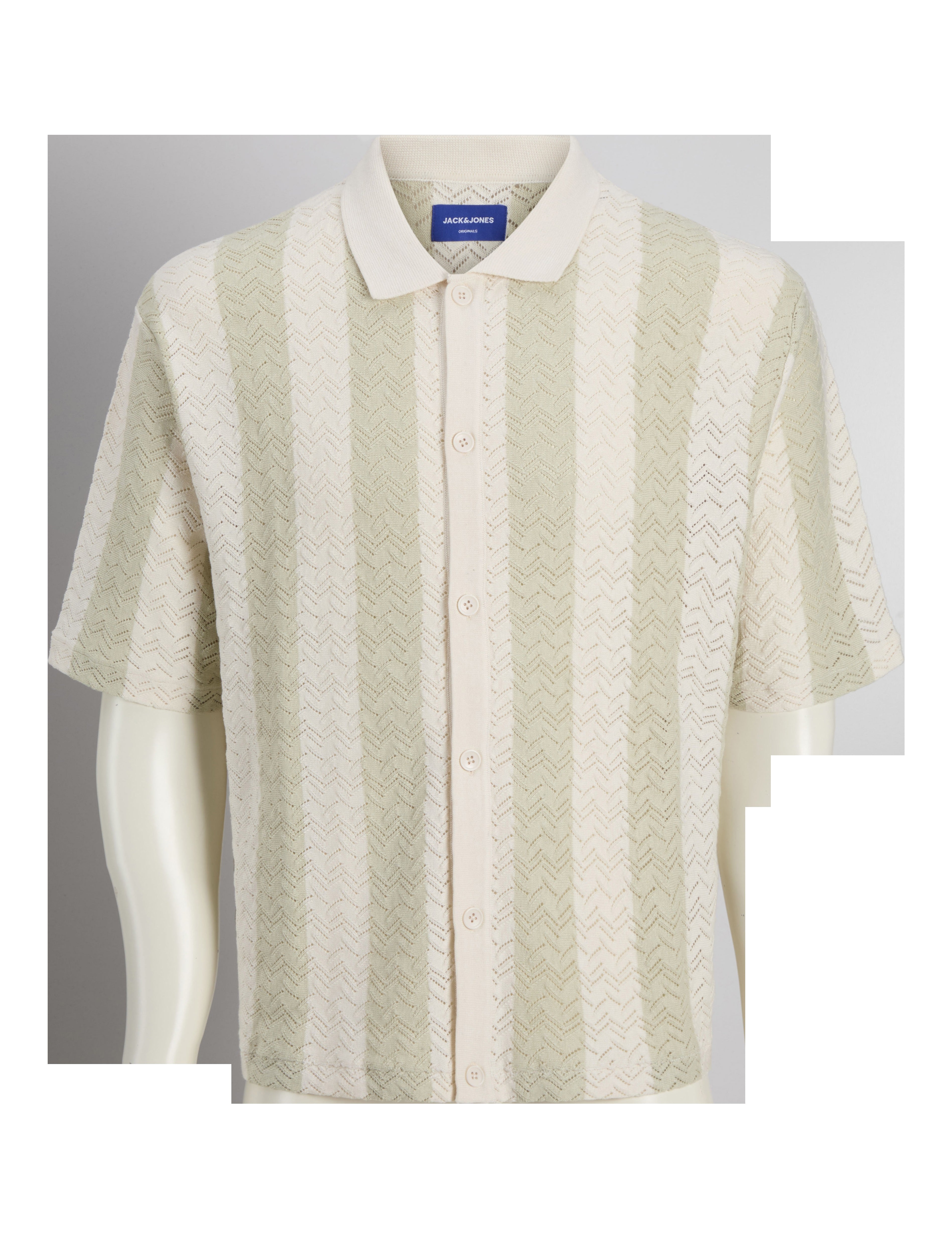 JACK & JONES JORTYLER knit polo in sea salt - Image 3