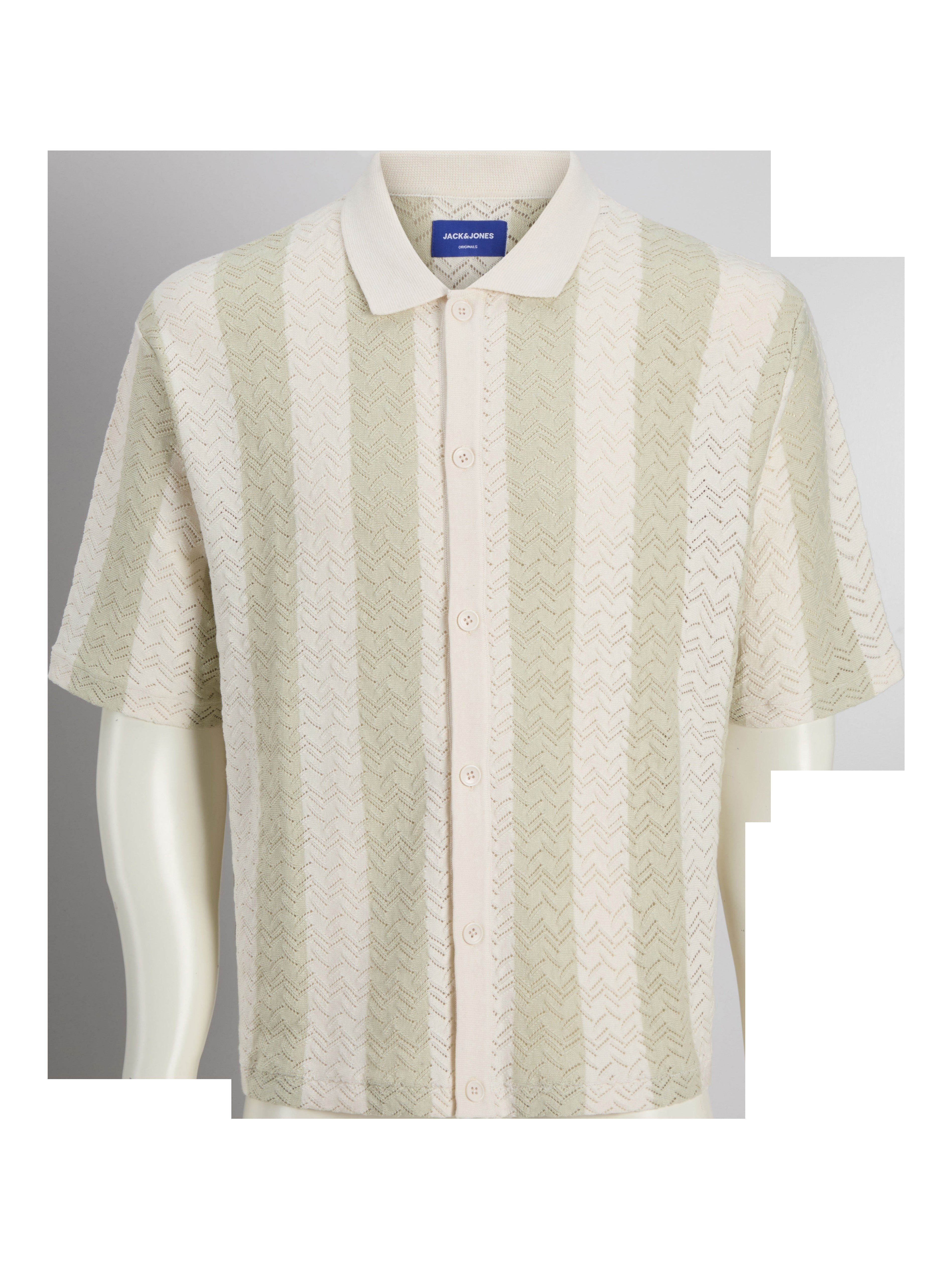 JACK & JONES JORTYLER knit polo in sea salt - Image 3
