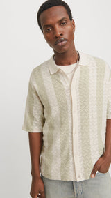 JACK & JONES JORTYLER knit polo in sea salt - Image 7
