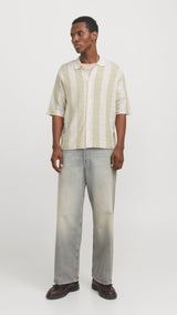 JACK & JONES JORTYLER knit polo in sea salt - Image 4