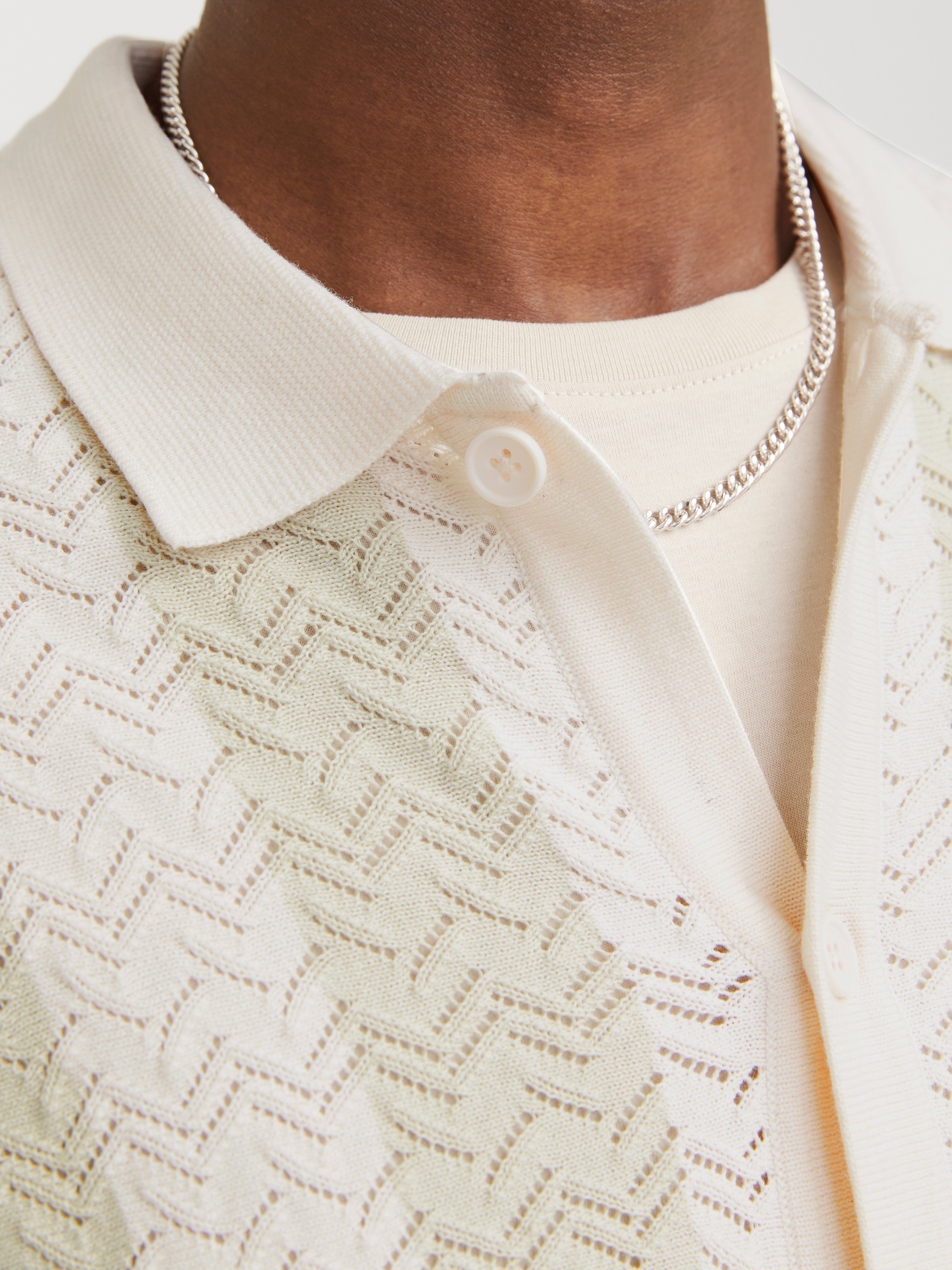 JACK & JONES JORTYLER knit polo in sea salt - Image 6
