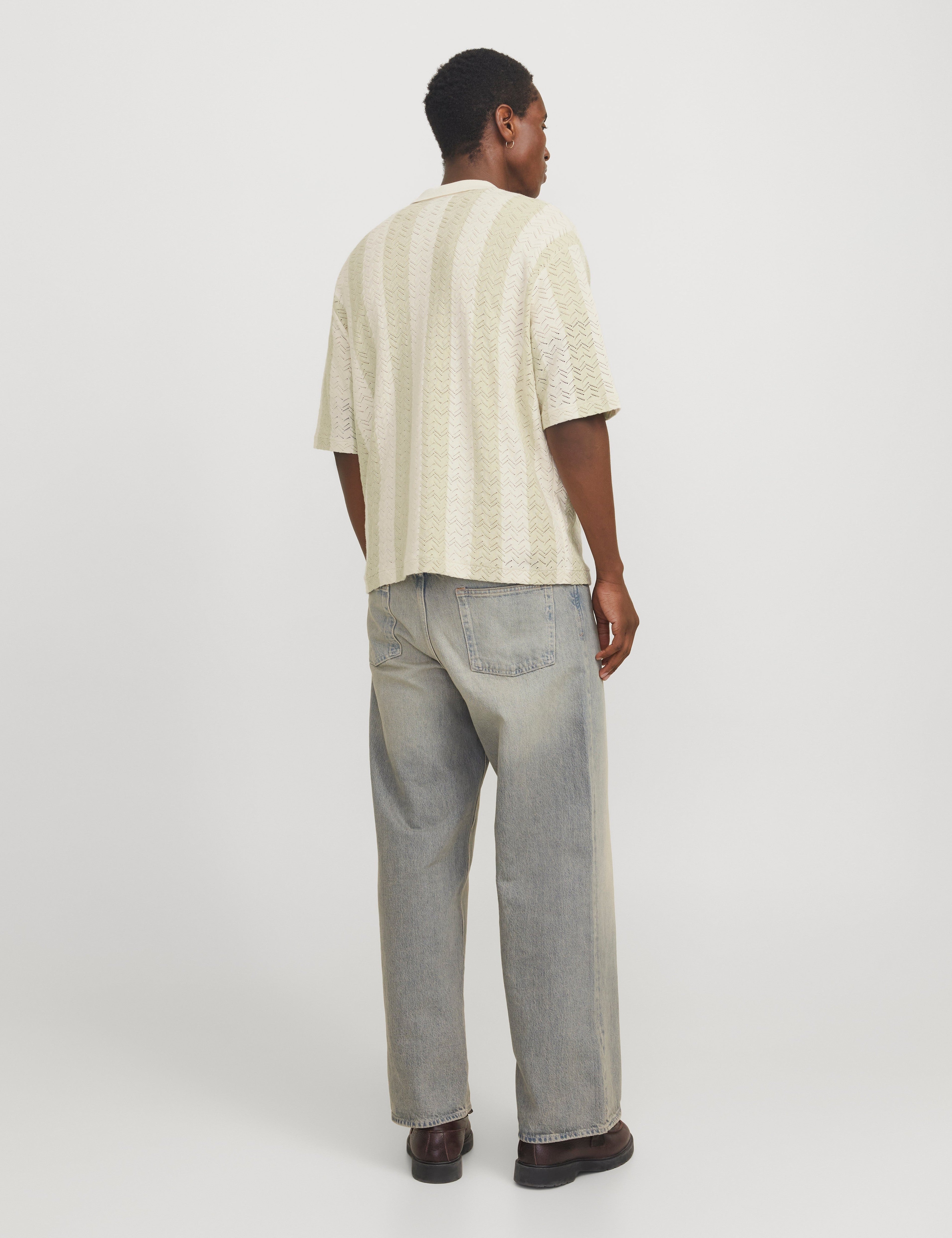 JACK & JONES JORTYLER knit polo in sea salt - Image 2
