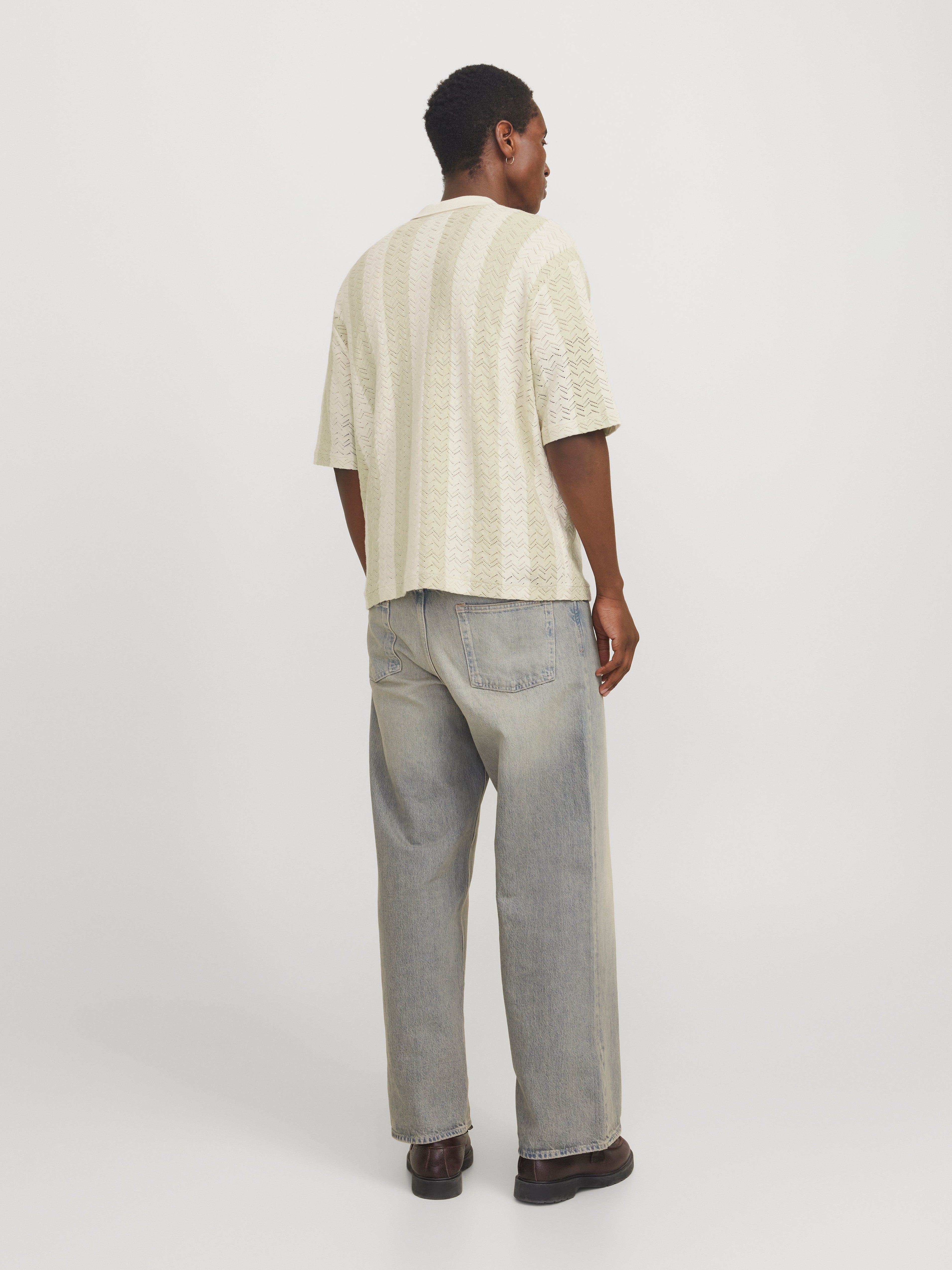 JACK & JONES JORTYLER knit polo in sea salt - Image 2