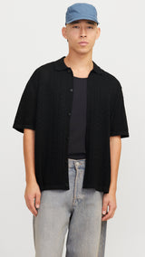 JACK & JONES JORTYLER knit polo - black