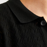 JACK & JONES JORTYLER knit polo - black
