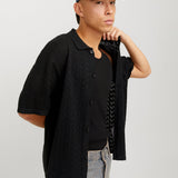 JACK & JONES JORTYLER knit polo - black