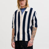 JACK & JONES JORTYLER knit polo - sea salt/stormy wea