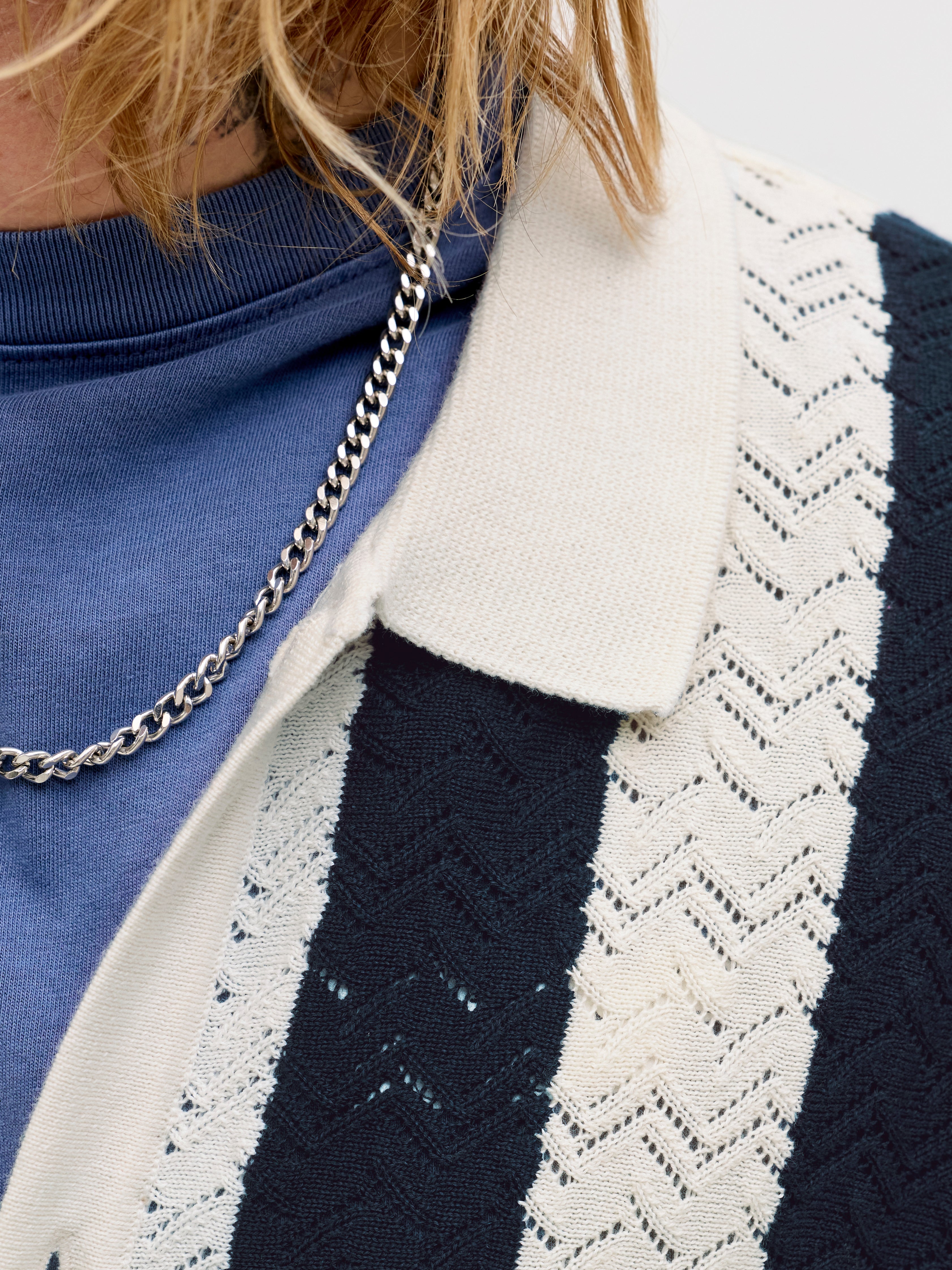 JACK & JONES JORTYLER knit polo - sea salt/celadon ti