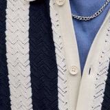 JACK & JONES JORTYLER knit polo - sea salt/stormy wea